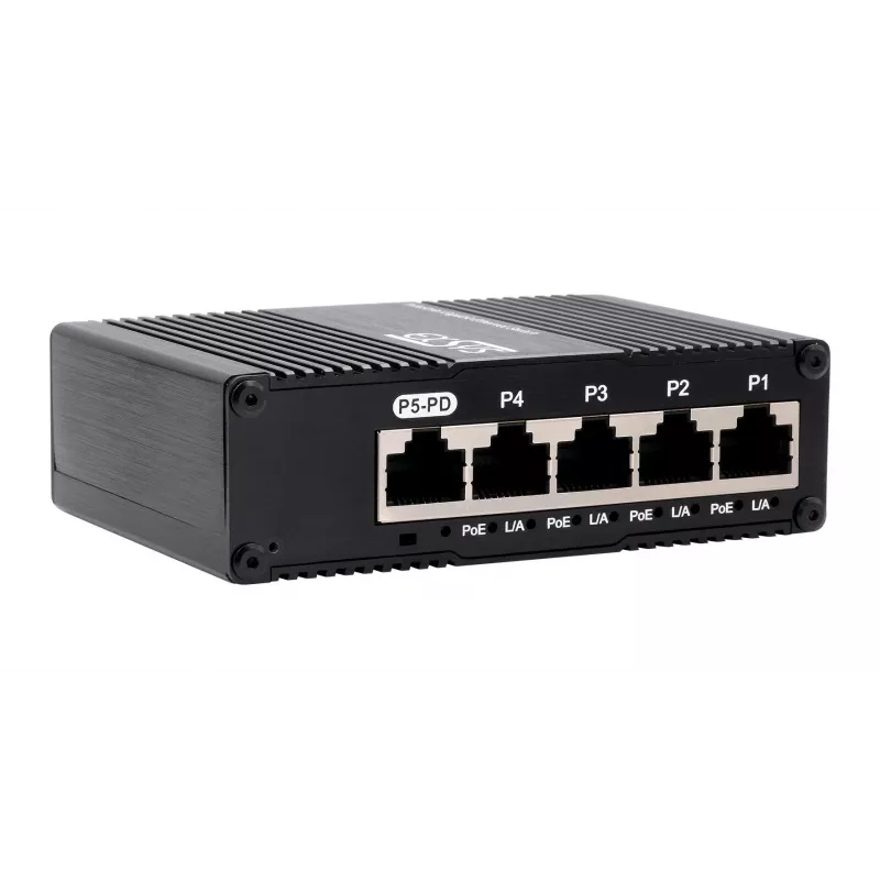 EXSYS Mini 5-porttinen Ethernet PoE Pass-Through -kytkin - 5x10/100/1000Tx (EX-62020POE-P)