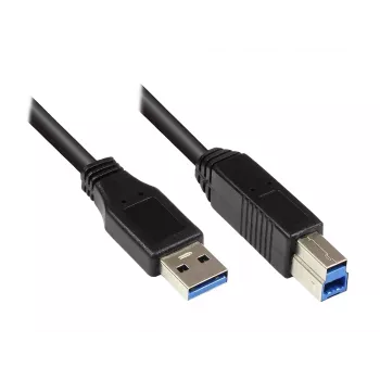 EXSYS USB 3.0 -kaapeli Type-A pistoke – Type-B pistoke 1,0 m musta EX-K1503