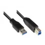 EXSYS USB 3.0 -kaapeli Type-A pistoke – Type-B pistoke 1,0 m musta EX-K1503