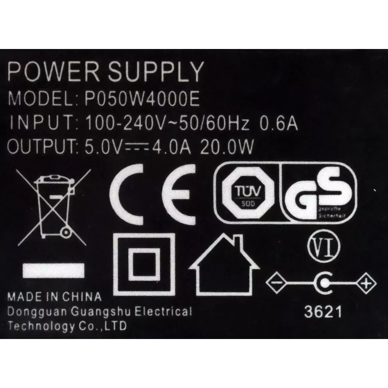 EXSYS 5V 4A 20W AC/DC-virtalähde 5,5 mm DC-ontto pistoke (EX-6982)