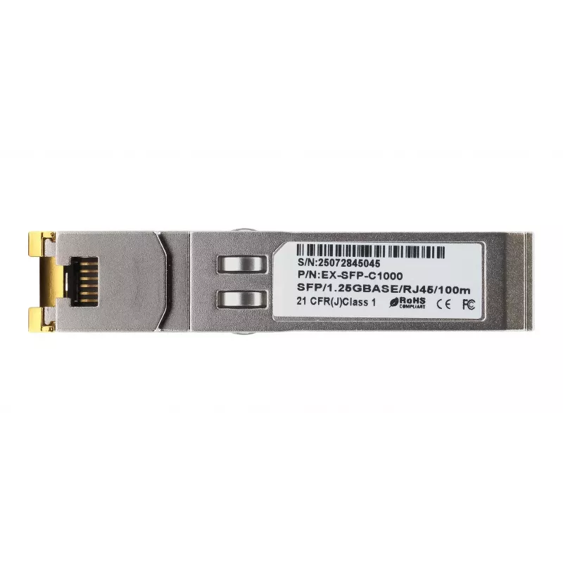 EXSYS SFP lähetin-vastaanotin, kupari RJ45, 1Gbit/s (EX-SFP-C1000)