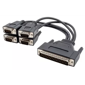 EXSYS Octopus sarjakaapeli, 4x DB9 pistoke – HD44 pistoke, 0,6 m, musta EX-OPTC4-9-SM