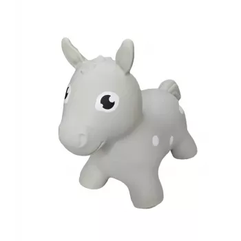 Gerardo's Toys harmaa hevonen pomppueläin lapsille 12 kuukauden iästä, täytettävä pomppuleluu pumpulla, kantavuus 50 kg:aan asti, sisä- ja ulkokäyttöön