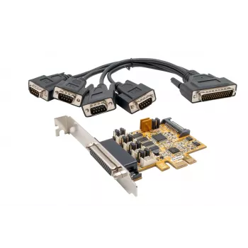 EXSYS EX-44354 4-porttinen PCIe RS-232 sarjakortti Low-Profile-kiinnikkeellä, FTDI-piirisarja
