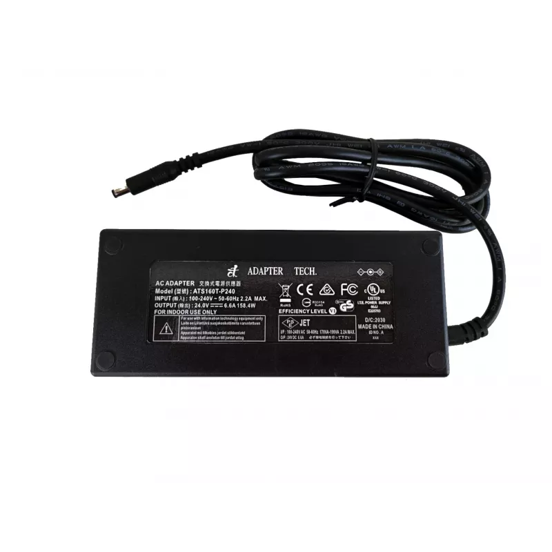 EXSYS 24V 6,6A AC/DC pöytävirtalähde 5,5mm DC-liittimellä (EX-6984)