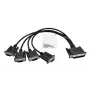 EXSYS EX-OPTC44-9-SM Octopus-kaapeli 4 x 9 pin Serial RS-232 haaroituskaapeli, HD44 uros 4x DB9 uros, 0,6m, musta