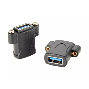 EXSYS EX-49301 USB 3.2 Gen 1 asennusadapteri, USB-A naaras USB-A naaras, 5Gbps, musta