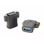 EXSYS EX-49301 USB 3.2 Gen 1 asennusadapteri, USB-A naaras USB-A naaras, 5Gbps, musta