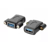 EXSYS EX-49301 USB 3.2 Gen 1 asennusadapteri, USB-A naaras USB-A naaras, 5Gbps, musta