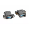 EXSYS EX-49301 USB 3.2 Gen 1 asennusadapteri, USB-A naaras USB-A naaras, 5Gbps, musta