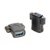 EXSYS EX-49301 USB 3.2 Gen 1 asennusadapteri, USB-A naaras USB-A naaras, 5Gbps, musta