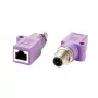 EXSYS EX-49520 M12 D-koodi 4-pin uros RJ45 naaras suojattu teollisuus Ethernet-adapteri