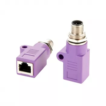 EXSYS EX-49520 M12 D-koodi 4-pin uros RJ45 naaras suojattu teollisuus Ethernet-adapteri