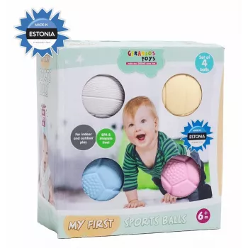 Gerardo's Toys GT7710 vauvan hieronta- ja aistipallosarja, 4 kpl, erilaisia tekstuureja ja värejä, 6 kuukaudesta alkaen