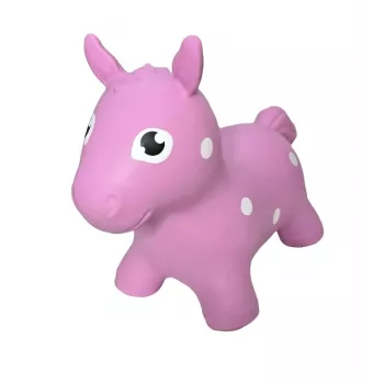Gerardo's Toys vaaleanpunainen pomppuhevonen – pomppueläinlelu lapsille, kestävä PVC, kantavuus 50 kg, istuinkorkeus 28 cm, CE- ja EN71-sertifioitu