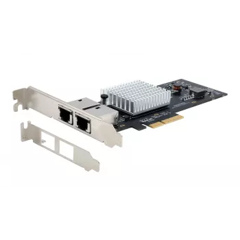 EXSYS Dual 10 Gigabit Ethernet PCIe x4 kortti, Intel X550-AT2, 2x RJ45, Low-Profile EX-60222