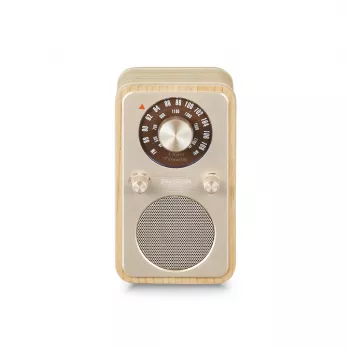 Sangean WR-9 kannettava FM/AM-radio Bluetoothilla, aito saarnipuinen kotelo valkoinen