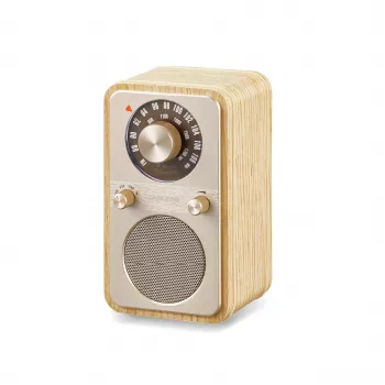 Sangean WR-9 kannettava FM/AM-radio Bluetoothilla, aito saarnipuinen kotelo valkoinen
