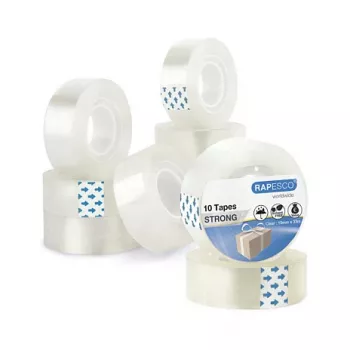 Rapesco 1807 läpinäkyvä teippi 19mm x 33m, 10 rullaa