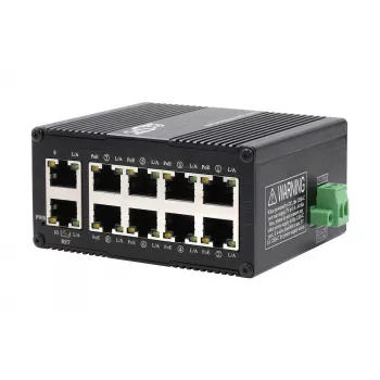 EXSYS Mini 10-porttinen teollisuus Gigabit PoE+ kytkin, web-hallittava (EX-62036MPOE)