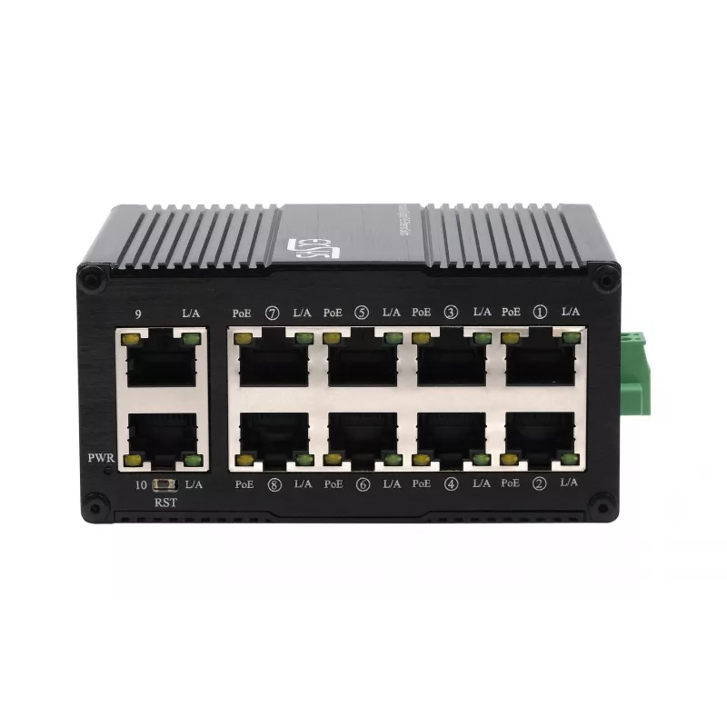 EXSYS Mini 10-porttinen teollisuus Gigabit PoE+ kytkin, web-hallittava (EX-62036MPOE)