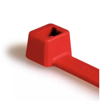 HellermannTyton T30R-PA66-RD punainen sisähampainen nippuside, 150 mm x 3,5 mm, PA66, 100 kpl 111-03004
