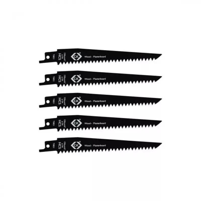 C.K Tools T0821 puukkosahanterät 6 TPI, 150 mm, 5 kpl pakkaus