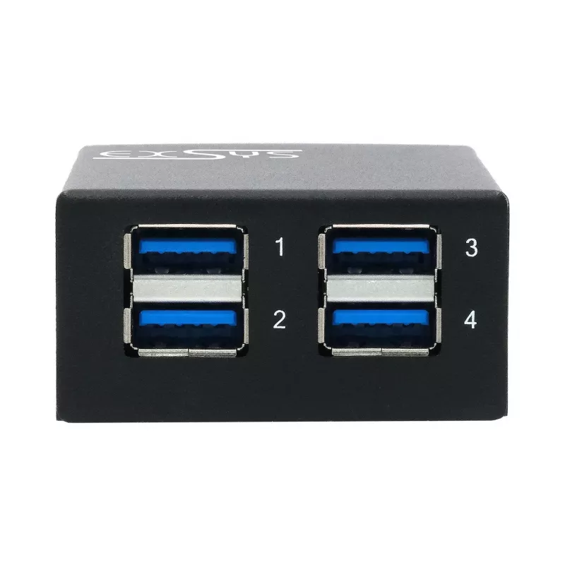 EXSYS USB 3.2 Gen1 4-porttinen metallikeskitin 15KV ESD-suojauksella (EX-11240HMS)