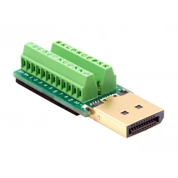 EXSYS EX-49052 DisplayPort-liitin 20-pin ruuviliitinrimaan sovitin