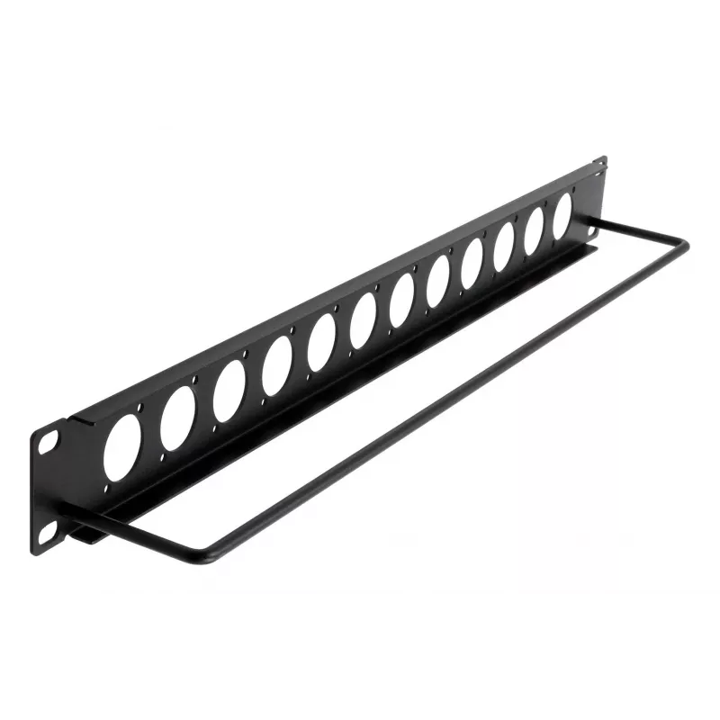 EXSYS EX-49299 19 tuuman 1U rack-paneeli 12 D-tyypin aukolla ja kaapelinhallintakiskolla