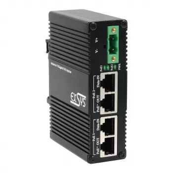 EXSYS 2-portti PoE++ 10 Gigabit injektori 90W, -40°C - +80°C (EX-60350)