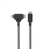 Native Union Belt Cable Duo USB-C - USB-C/Lightning punottu kaapeli 1,5 m musta