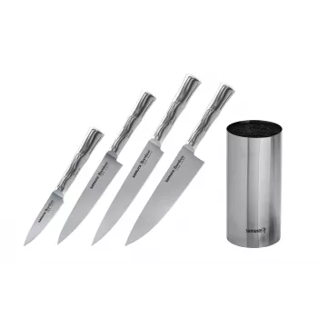 SAMURA Bamboo 4-osainen veitsisetti telineellä