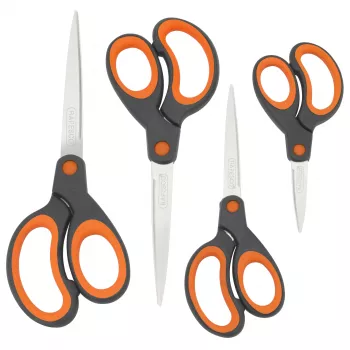 Rapesco Soft Grip saksisarja, 4 osaa, ruostumattomat terät, eri kokoja 1577