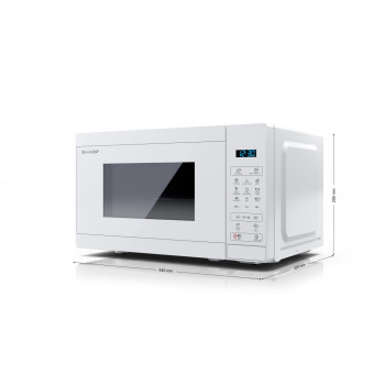 Sharp YC-MG02E-C 2-in-1 yhdistelmämikroaaltouuni grillillä, 20 L, 800 W, kerma