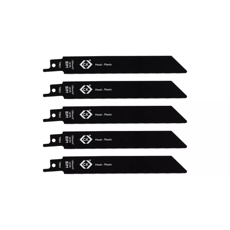 C.K Tools T0822 puukkosahanterät 18 TPI, 150 mm, 5 kpl:n pakkaus