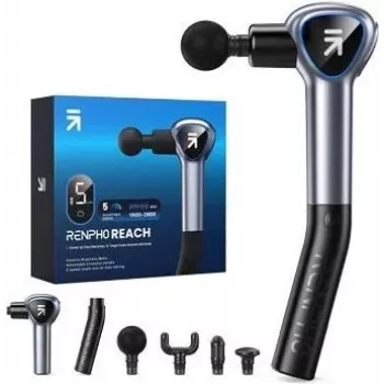 Renpho Reach Mini hierontapistooli R-C007 harmaa - perkussiohierontalaite jatkovarrella
