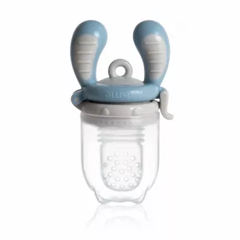 Kidsme Food Feeder Medium Azure – silikoninen vauvan hedelmä- ja vihannespurennusrengas, 4 kk+