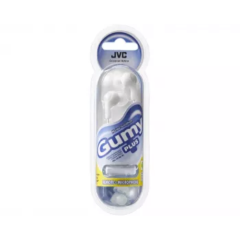 JVC Gumy Plus nappikuulokkeet mikrofonilla, valkoinen