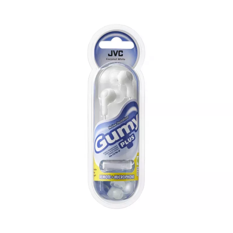 JVC Gumy Plus nappikuulokkeet mikrofonilla, valkoinen