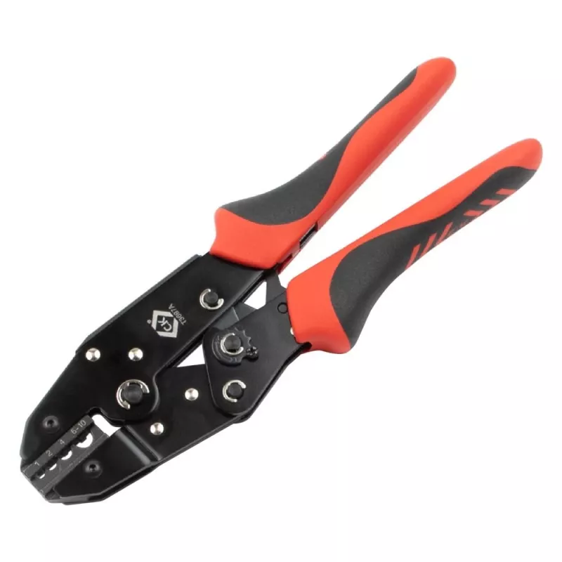 C.K Tools T3697A räikkäpuristuspihdit eristämättömille kaapelikengille 1-10 mm²