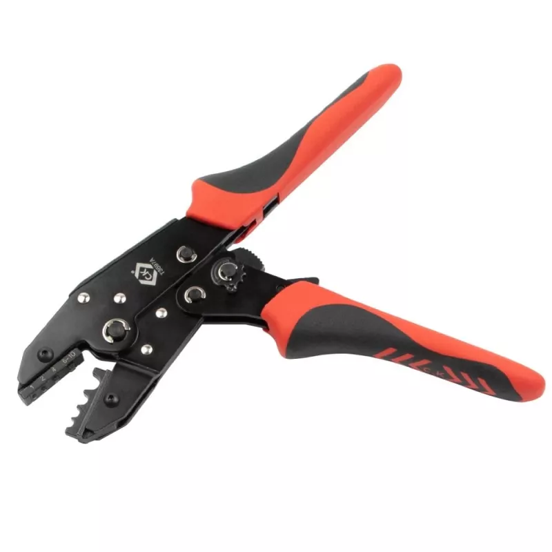 C.K Tools T3697A räikkäpuristuspihdit eristämättömille kaapelikengille 1-10 mm²