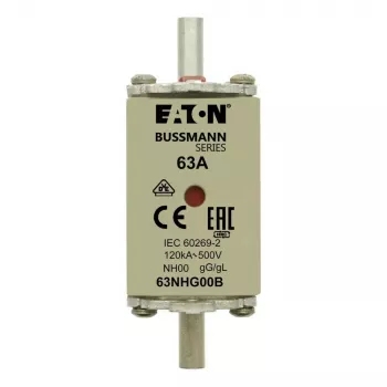 Eaton 63NHG00B NH-sulake 63 A 500 V AC gG koko 00 mekaanisella ilmaisimella (3 kpl:n pakkaus)