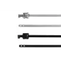 HellermannTyton MLT16SSC5 uudelleenkäytettävä ruostumaton nippuside polyesteripinnoitteella, musta, 400 mm x 12,7 mm, 100 kpl:n pakkaus 111-91161