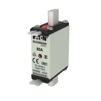 Eaton 80NHG000BI NH-sulake 80 A 500 V AC koko 000 mekaanisella ilmaisimella, 3 kpl:n pakkaus