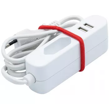 EXERTIS CONNECT jatkojohto 2 USB-liitännällä, valkoinen, 1,5 m 808521