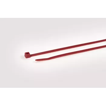 HellermannTyton T50R punainen polyamidikaapelinippuside, 200 mm x 4,6 mm, 100 kpl pakkaus 111-04804