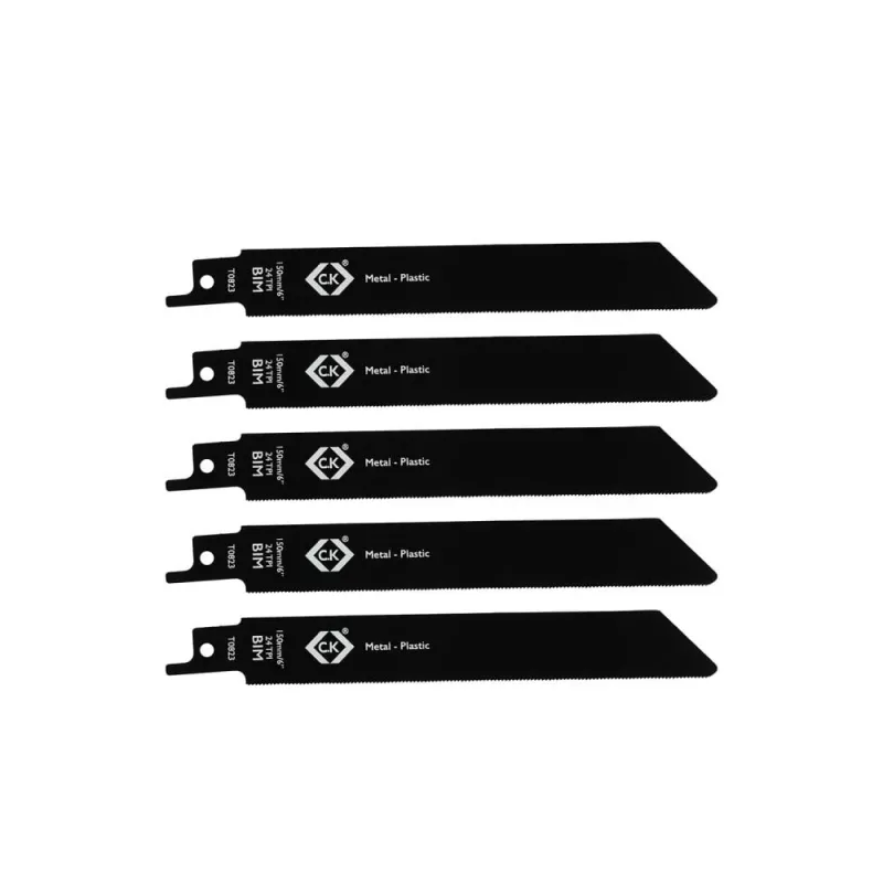 C.K Tools T0823 puukkosahanterät 24 TPI, 150 mm, bi-metalli, 5 kpl pakkaus