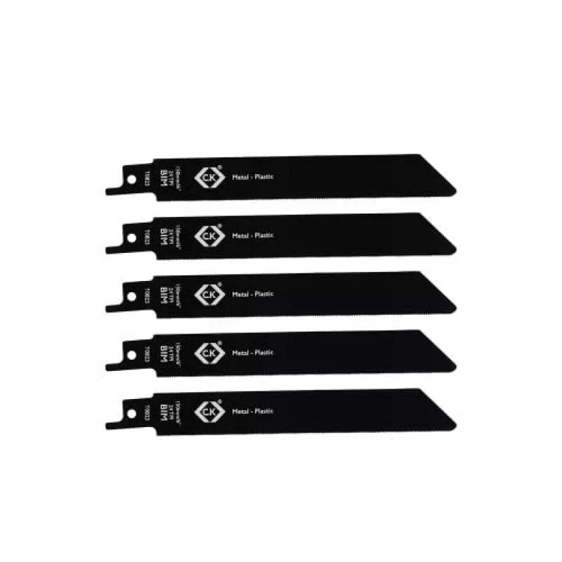 C.K Tools T0823 puukkosahanterät 24 TPI, 150 mm, bi-metalli, 5 kpl pakkaus