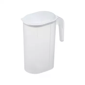 PLAST TEAM mehukannu 1,5 L, läpinäkyvä/valkoinen, PP TPE-tiivisteellä 11200800